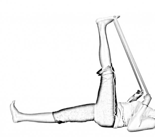 Supine Hamstring Stretch with Strap-2