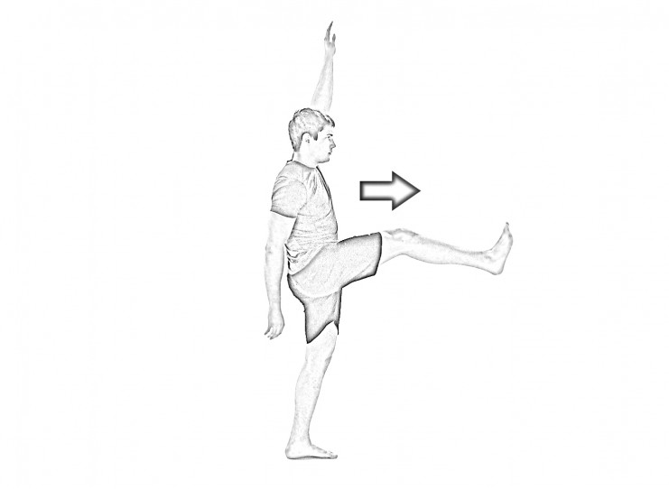 Straight leg walk with arm lift-2